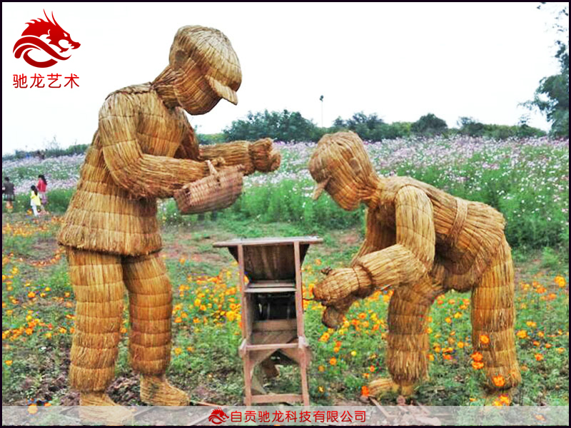 農(nóng)民豐收節(jié)-四川農(nóng)具風(fēng)谷車(chē)稻草人物定做