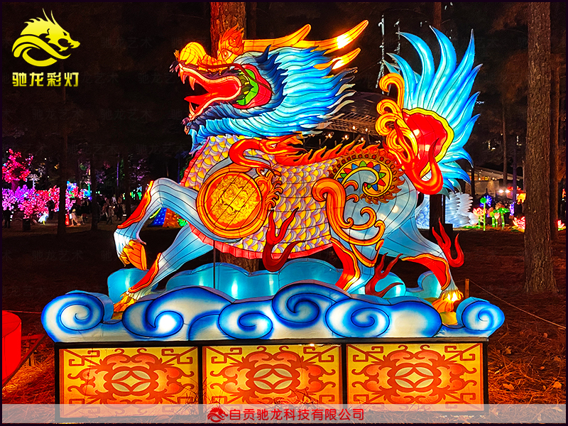 中國(guó)神獸之瑞獸麒麟造型彩燈